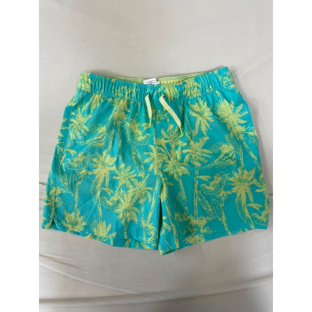 Class Club Boys Swim Trunks Teal Lime Green Palm Tree Tropical Board Shorts XL